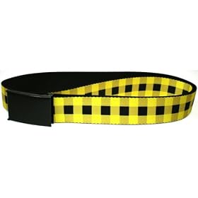 Buffalo Plaid - Black and Neon Yellow Web Belt