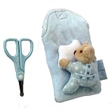 Tuc Tuc Light Blue Baby Scissors and Bag Set. Moons and Stars Collection.