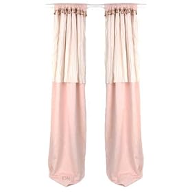 Ava Moire Drapery Panels w Cream Tassels - Set of 2 Lined Panels by Glenna Jean
