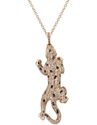 Effy Jewlery Signature Emerald and Diamond Panther Pendant, 2.21 TCW