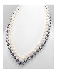 Mixed Colors Fresh Water Pearl Necklace In 92.5 Sterling Silver