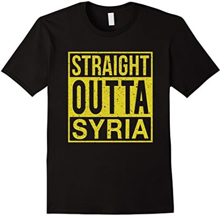 Men's Straight Outta Syria Funny T-Shirt Small Black