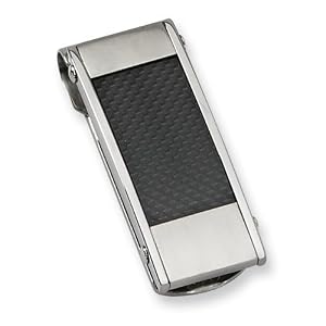 Chisel,stainless Steel Black Carbon Fiber Money Clip