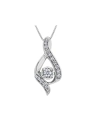 Diamond Pendant Necklace 1/4 Carat (ctw) in 10K White Gold with Chain
