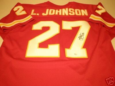 Larry Johnson Autographed Kansas City Chiefs Authentic Style Jersey
