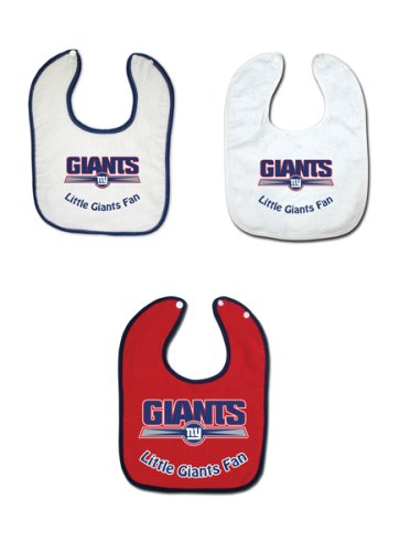 New York Giants 3 Pack Snap Bib Set