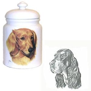 Gordon Setter Cookie Jar, Porcelain by Rosalinde by