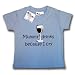 Dirty Fingers Mummy drinks because I cry Baby & Toddler T-shirt 6-12 months, Blue