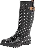 Chooka Women's Classic Dot Rain Boot, Black, 9 M US