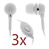 GTMax 3 White 3.5mm Stereo Headset Handsfree Soft Gel Earbud with Microphone for Samsung Omnia II SCH-i920 / Caliber R850 / Trill R520 / Behold II T939 / Mythic A897 / Moment M900 / Intrepid SPH-i350 / Instinct HD SPH-M850 / Rogue U960 / Messager II R560 / Vice R561 / Trance SCH-U490 / Instinct S30 / Finesse R810 / TwoStep R470 / Eternity A867 / Delve R800 / M630 Highnote / M800 Instinct