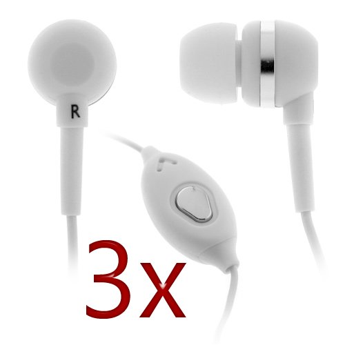 4190s1nuwNL GTMax 3 White 3.5mm Stereo Headset Handsfree Soft Gel Earbud with Microphone for HTC Droid Eris / Hero / Imagio / Touch Pro2