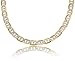 14K Solid Yellow Gold White Pave Flat Mariner Link