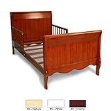 SLEIGH TODDLER BED W/ SOLID PANEL - White