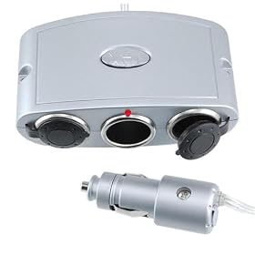 Universal 12V Outlet Multiplier with Lighter Function - Turns One Outlet into 3!