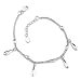 Dazzling Beauty: Sterling Silver Designer Inspired Double Box Chain Bracelet with silver Beads and Silver teardrop Charms