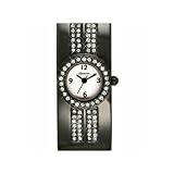 Henley Glamour Ladies Black Gunmetal Crystal Set Fashion Bangle Watch in A Fancy Presentation Box