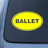 BALLET EURO OVAL - Dance - Vinyl Car Decal Sticker #1685 | Vinyl Color: Yellow