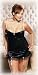 Dreamgirl Women's Starlet Satin Babydoll with Thong,Black,1X/2X