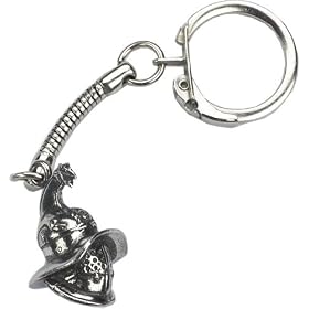 Roman Gladiator Helmet Key Ring - Pewter