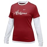 Nike Alabama Crimson Tide Ladies Crimson Double Layer Script Long Sleeve T-shirt