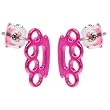 Mini Metallic Pink Brass Knuckle Earring Studs