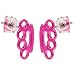 Mini Metallic Pink Brass Knuckle Earring Studs