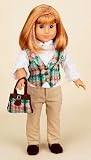 Vest with Lace Trim Blouse and Tan Pants. COMPLETE Outfit with Shoes. Fits 18