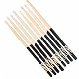 Zildjian ( Pair ) Hickory Series Rock Black DIP Drumsticks Wood Tip - B0002D06PY