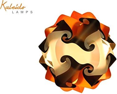 Fully Assembled Puzzle Lamp - IQ Light :Kaleido Lamps Handmade Tricolor Round Shape Ceiling Lamp Cord &amp; Bulb Included size Medium (Orange-White-Black)