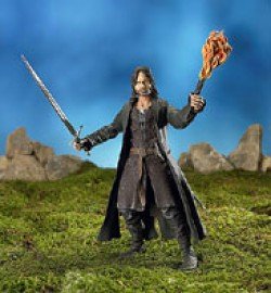 Childrens Toyshop  Toys : Lord Of The Rings Fellowship Trilogy 6" Weathertop Strider With Light up Torch Figure