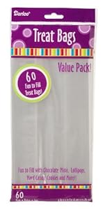 Darice 28-003V 4-Inch-by- 9-Inch Clear Treat Bag 60-Piece Value Pack