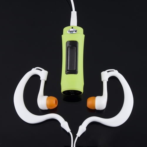YKS New 4GB LCD Display Screen Waterproof Swimming Sport MP3 Player FM Radio (Green)