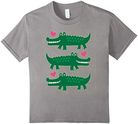 Kids Alligator Crocodile T-shirt Cute Zoo Animal Jungle Tee 8 Slate