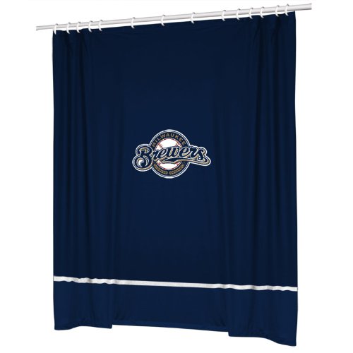 Milwaukee Brewers MLB Sidelines Shower Curtain