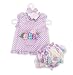 Mud Pie Baby Buds Pinafore And Bloomer Set, Purple, 0-6 Months