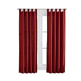Casual Home Tab-Top Window Pair - Red