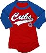 Chicago Cubs Women's Burnout 3/4 Sleeve Raglan T-Shirt by 5th & Ocean