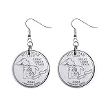 Michigan State Quarter Dangle Earrings Jewelry 1 inch Buttons 12302537