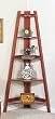 5-tier Wooden Corner Bookshelf In Cherry Finished