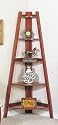 5-Tier Wooden Corner Bookshelf in Cherry Finished --