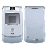 Eforcity Clear White Silicone Skin Case for Motorola Razr V3 / V3c / V3m