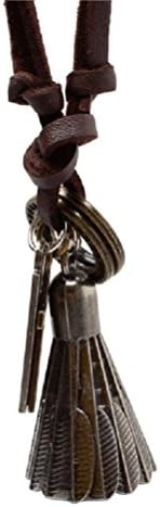 CSG Unisex Retro Leather Accessories Badminton Necklace Chain