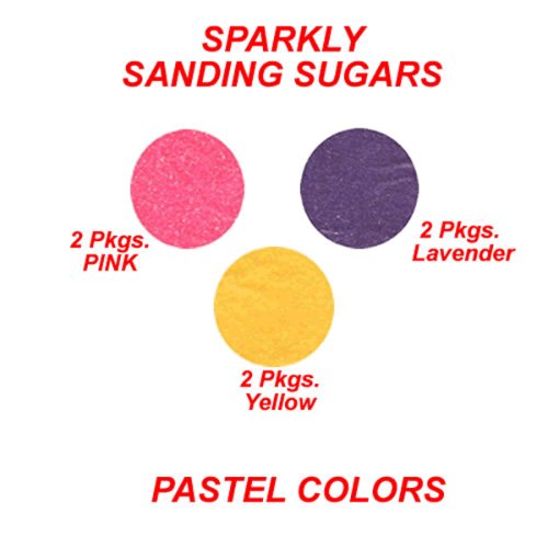 Cake Decorations - Sparkling Sanding Sugars - 6 Jars of Assorted Colors of Pastels SAVE... by Lucks