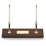 Cross Double Desk Set Walnut  Finish with Lustrous Gold Ball-Point Pen and 0.5mm Pencil