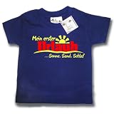 Dirty Fingers  Mein erster Urlaub...Sonne, Sand, Schlaf - Baby & Kleinkind T-shirt, 24-36 Monate, Dunkelblau