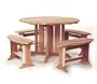 All Things Cedar RT45U Round Picnic Table Set
