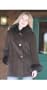 Women's Juliette Cashmere-Blend Coat with Fox Fur Trim, BROWN, Size XLARGE (10/12)
