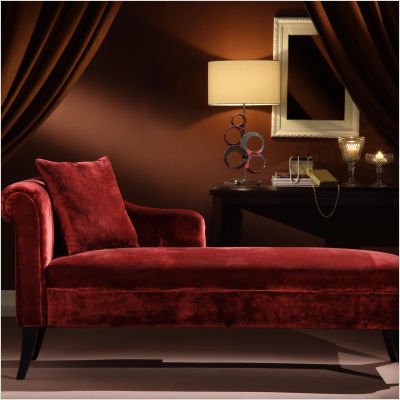 Armen Living LCMCH009FAMA Patterson Chenille Chaise Lounge in Maroon