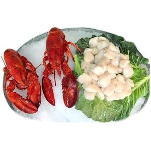 2 Lobsters and 2 lbs. Fresh Sea Scallops by Charleston Seafood