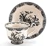 Black Toile Porcelain Teacup And Saucer Set for Elegant Teas And Dining